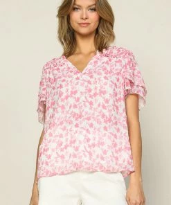 Wanderlust By Abby Floral Ruffled Top