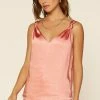 Wanderlust By Abby NEW Rust Satin Knotted Cami Top