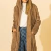 Wanderlust By Abby Jackets & Outerwear Open Front Pocket Hooded Teddy Coat