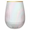 Wanderlust By Abby Iridescent Beveled Stemless Wine Glass