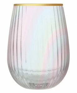 Wanderlust By Abby Iridescent Beveled Stemless Wine Glass