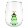 Wanderlust By Abby Stemless Wine Glass With Christmas Tree Figurine