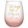 Wanderlust By Abby Turkey Wine Fine Stemless Wine Glass NEW