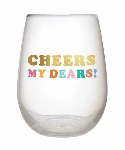 Wanderlust By Abby NEW Cheers My Dears Stemless Wine Glass