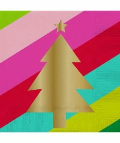 Wanderlust By Abby Gold Christmas Tree Napkins