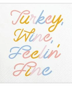 Wanderlust By Abby NEW Turkey, Wine, Feelin Fine Napkins
