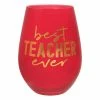 Wanderlust By Abby Jumbo Best Teacher Ever Wine Glass NEW