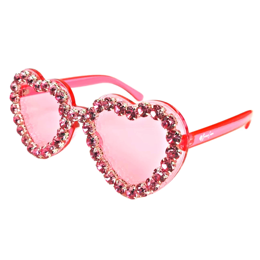 Wanderlust By Abby NEW Pink Heart Shaped Sunnies With Crystals 3 Wanderlust By Abby NEW Pink Heart Shaped Sunnies With Crystals