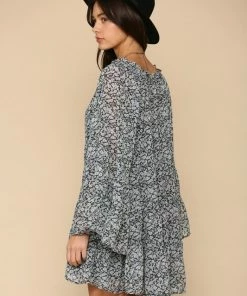 Wanderlust By Abby Tiered Floral Chiffon Dress