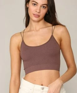 Wanderlust By Abby Seamless Ribbed Elastic Spaghetti Brami