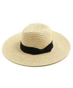 Wanderlust By Abby Bow Tie Straw Floppy Hat ACCESSORIES