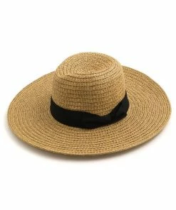 Wanderlust By Abby Bow Tie Straw Floppy Hat ACCESSORIES