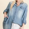 Wanderlust By Abby NEW Plus Size Denim Long Blouse
