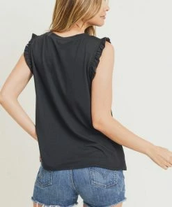 Wanderlust By Abby NEW Sleeveless Ruffle Top