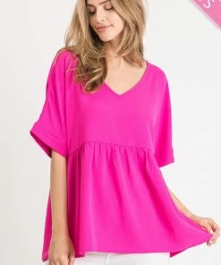 Wanderlust By Abby Plus Size V Neck Flowy Top