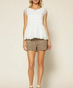 Wanderlust By Abby NEW Eyelet Lace Top