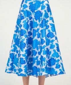 Wanderlust By Abby NEW Floral-Jacquard A-Line Maxi Length Skirt
