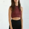 Wanderlust By Abby Sleeveless Crew Neck Crop Top NEW
