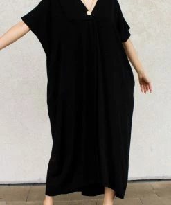 Wanderlust By Abby V Neck High Low Midi Dress