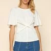 Wanderlust By Abby Off White Cross Detail Knit Jersey NEW 1 Wanderlust By Abby Off White Cross Detail Knit Jersey NEW