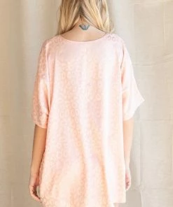 Wanderlust By Abby NEW Animal Print V Neck Flowy Top