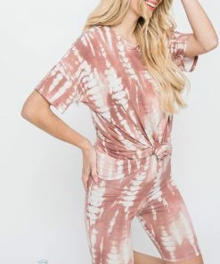 Wanderlust By Abby Mauve Tie Dye Lounge Set