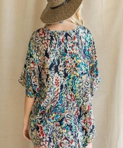 Wanderlust By Abby Oversized Floral V-Neck Top