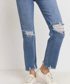 JBD Denim JBD High Rise Distressed Straight Jeans NEW