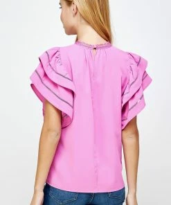 Wanderlust By Abby Double Layered Ruffle Sleeve Blouse 2.0