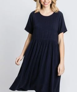 Wanderlust By Abby Navy Baby Doll Dress NEW