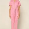 Wanderlust By Abby Washed Short Sleeve Utility Jumpsuit