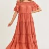 Wanderlust By Abby Off Shoulder Ruffle Dress