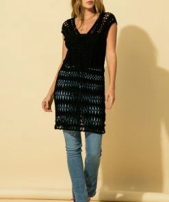 Wanderlust By Abby Lace Up Crochet Dress NEW