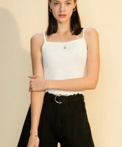 Wanderlust By Abby NEW Lettuce Hem Crop Cami Top