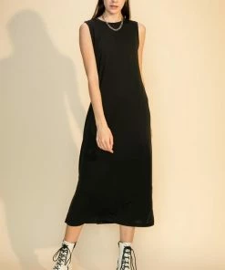 Wanderlust By Abby Crew Neck Dress With Side Slits