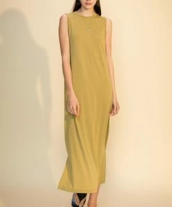 Wanderlust By Abby Crew Neck Dress With Side Slits