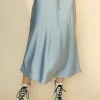 Wanderlust By Abby NEW Satin Midi Skirt With Self Tie