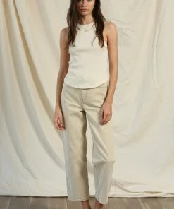 Wanderlust By Abby Cream Knit Cotton Sleeveless Top