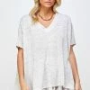Wanderlust By Abby Speckled Knit V Neck NEW