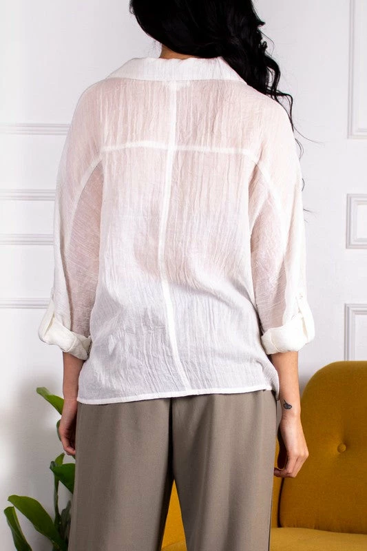 Before You Cotton Voile Button-Up NEW 5 Before You Cotton Voile Button-Up NEW