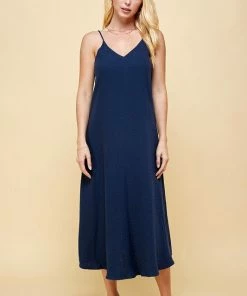 Wanderlust By Abby NEW Navy Cami Midi Dress