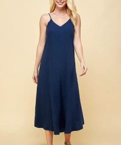 Wanderlust By Abby NEW Navy Cami Midi Dress