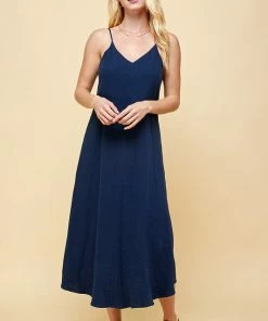 Wanderlust By Abby NEW Navy Cami Midi Dress