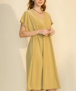Wanderlust By Abby NEW Elastic Waist Midi Dress