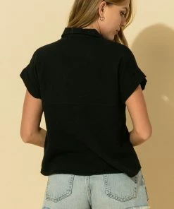 Wanderlust By Abby Short Sleeve Button Down Top