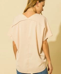 Wanderlust By Abby NEW V Neck Short Sleeve Blouse