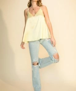 Wanderlust By Abby V Neck Racerback Cami Tank Top