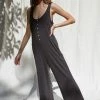 Wanderlust By Abby NEW Knit Brushed Sleeveless Button-down Jumpsuit