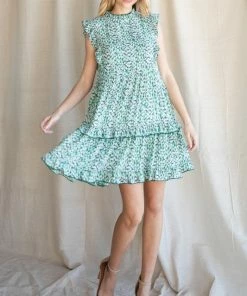 Wanderlust By Abby Print Ruffled Tiered Dress