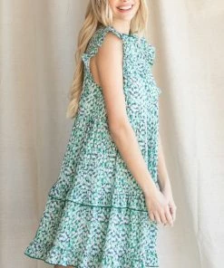 Wanderlust By Abby Print Ruffled Tiered Dress